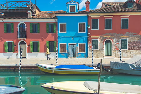 keturi, balta, valtys, šalia, betono, mėlyna, rudos spalvos