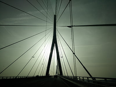 Normandia, híd, építészet, Franciaország, pillér, Sky, rögzítésre