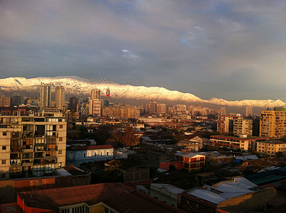 Santiago, mesto, Santiago de chile, západ slnka