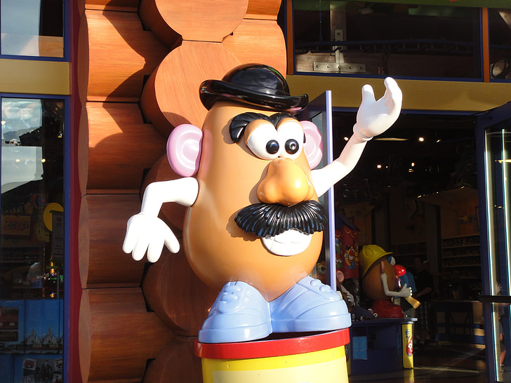 Hr. potato, hoved, karakter, tegneserie, Florida, Orlando