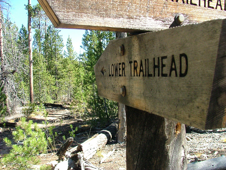 trail, sign, pointer, directions, choice, marker, trailhead