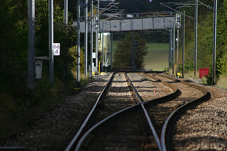 estrada de ferro, faixas, transportes, trilha do trem, aço, Luxemburgo, troca
