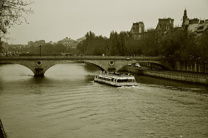Париж, мост, архитектура, Франция, Паметник, Сена, алея