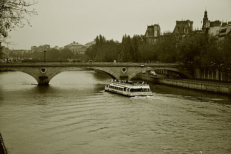 Paříž, Most, Architektura, Francie, Památník, Seina, promenáda