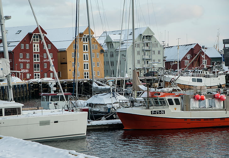 Norveç, Lapland, Tromso, bağlantı noktası, deniz gemi, liman, İskandinavya