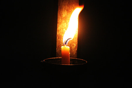 κερί, API, φως, Πυρσός, λάμπα, σκούρο