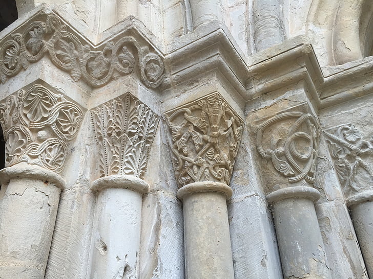 arquitectura, columnes, vell, façana, Catedral