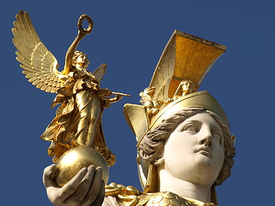 Виена, Палада-athene фонтан, парламент, Атина Палада, фонтан, theopil Хансен, мъдростта