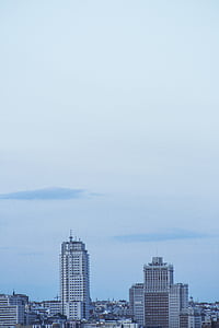 마드리드 타워, 스페인 건물, 스카이 라인, 도시, 타워, 스카이, 마드리드 고층 빌딩