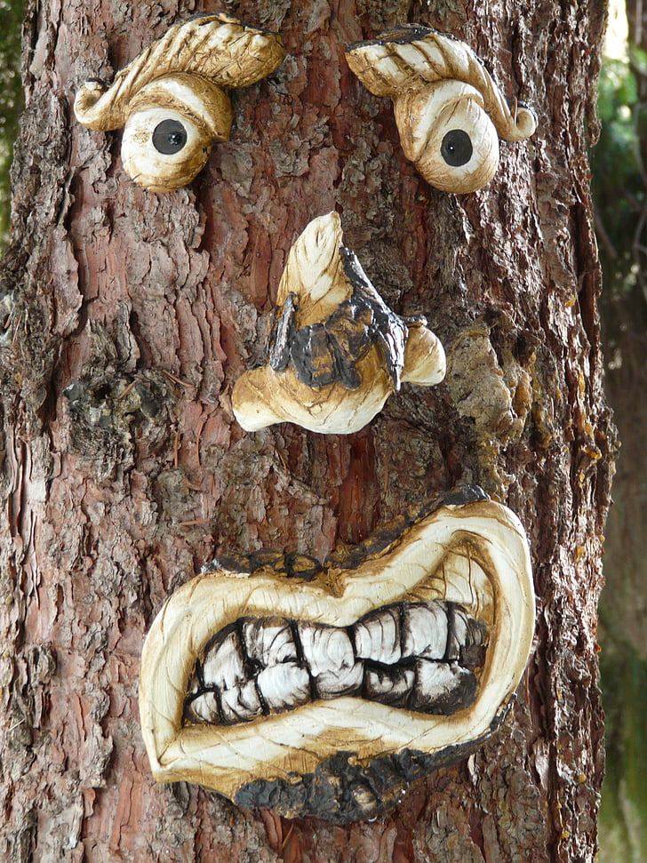 tree face, tree spirit, tree, grim, face, nature spirit, monster