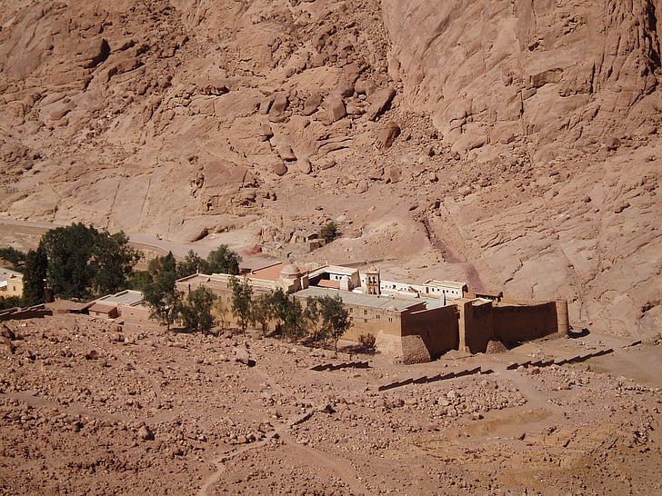 Mosteiro, Sinai, deserto, deserto de pedra, Egito