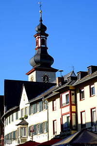 Steeple, bangunan, Gereja, Katolik, agama, Jerman, Kota