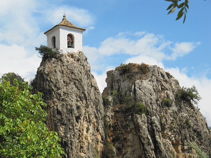 Castle, Guadalest, Spanyolország, rock, kápolna