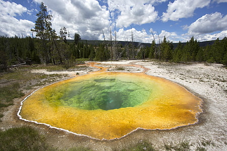 ABD, Yellowstone, Milli Parkı, sabah zafer Havuzu, Şofben, Yellowstone Milli Parkı, doğa