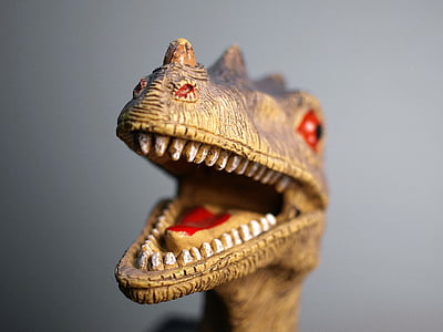 Close-up, Dinosaur speelgoed, beeldje, macro, speelgoed, dier tanden, dier