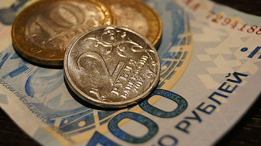 Rubelj, kovanec, denar, kovanci, valute, menice, finance