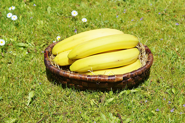 bananer, frugter, frugt, mad, gul, sund, natur