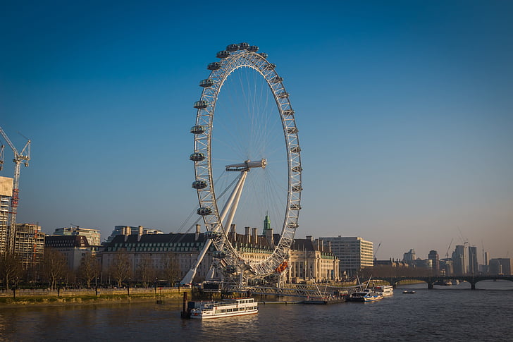 Lontoo, silmä, London Eye-maailmanpyörä, Englanti, kierros, rauha, taivaan