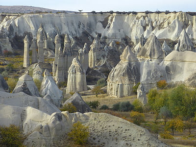 fairy chimneys, tufa, rock formations, cappadocia, landscape, nature, tufa formations