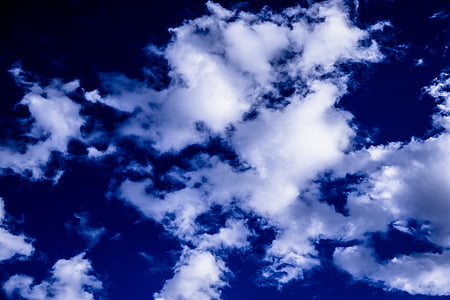 nuvole, cielo, blu, forma di nuvole, cielo coperto, nuvolosità, orizzonte