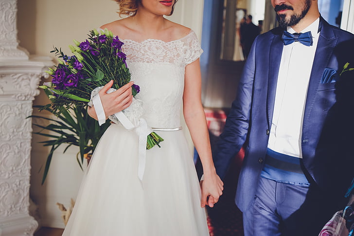 gens, homme, femme, couple, mariage, mariage, robe