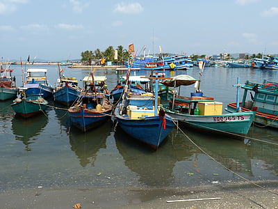 Vietnam, Phu quoc, Port, tenger, csónakok, Fischer, hajó