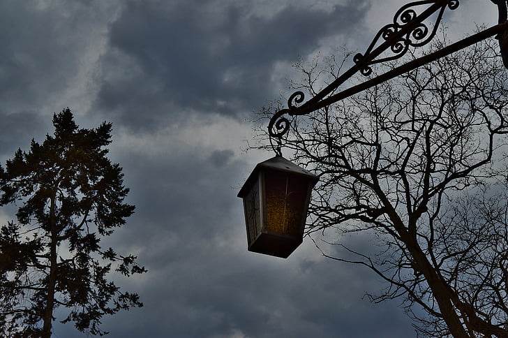 lantern, mystical, esoteric, atmospheric, sky, gloomy, clouds