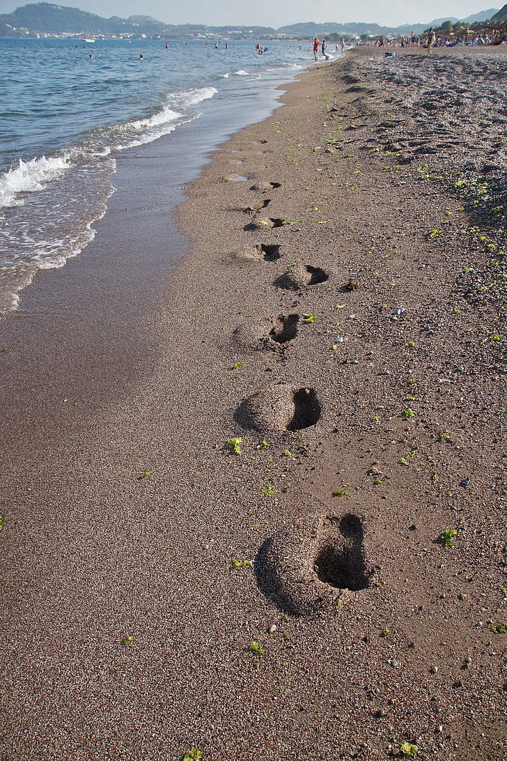 strand, steentjes, falikari, Strass, tracks