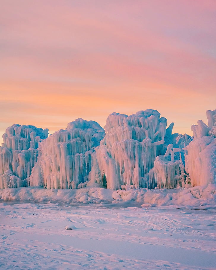 nature, ice, cold, glaciers, pastel