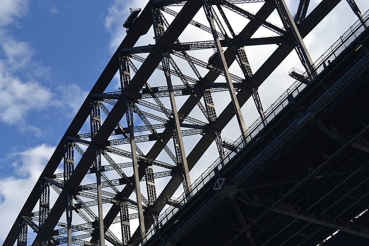 Most, Detailní záběr, Harbour bridge, Austrálie, Sydney, město, venkovní