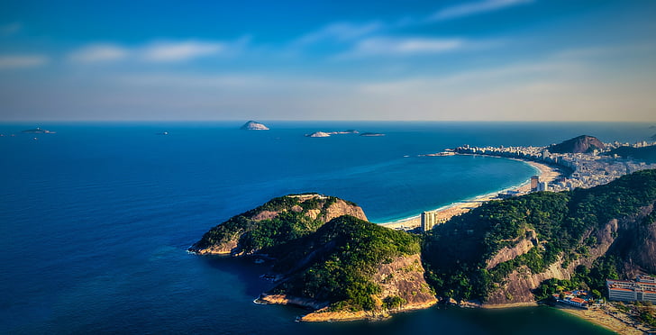 Rio, Rio de janeiro, Brazylia, morze, Plaża, wakacje, Copacabana