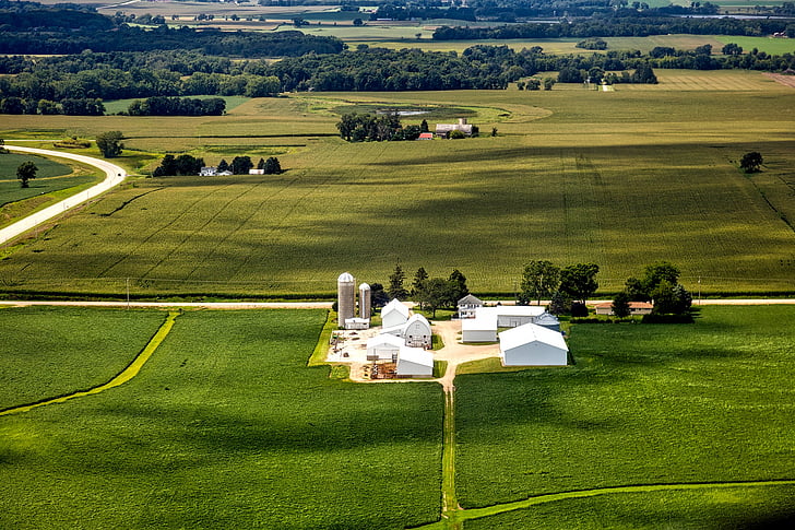 Wisconsin, Aerial view, saimniecības, ainava, Scenic, daba, ārpus telpām