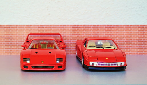 model bil, Auto, Ferrari, rød, sportsvogn, legetøj, model