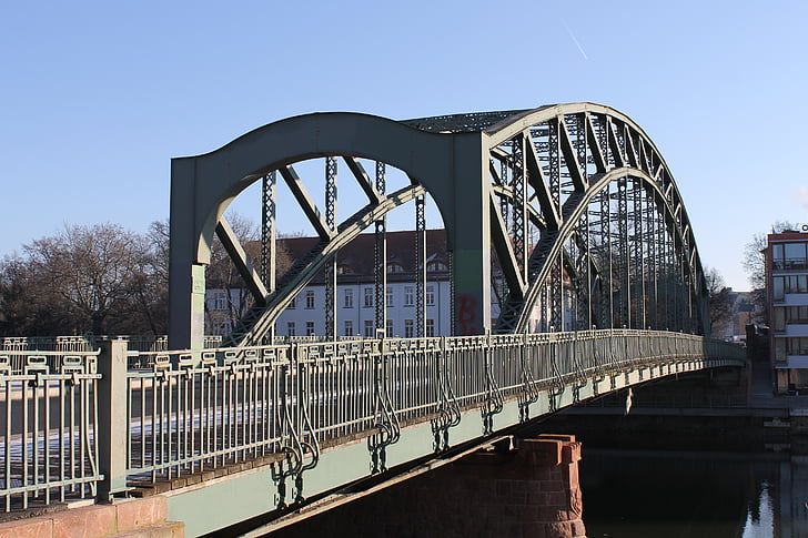 steel bridge, arch bridge, hall, genzmer bridge, technical, construction