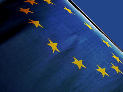 mėlyna, emblema, atpažinti, Europoje, Europos vėliava, vėliava, plazdėjimas