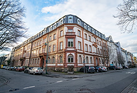 Darmstadt, Hesse, Německo, Jan čtvrtletí, stará budova, staré město, zajímavá místa