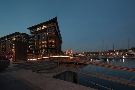 Architektūra, Oslo, Norvegija, Skandinavijos šalyse, naktį