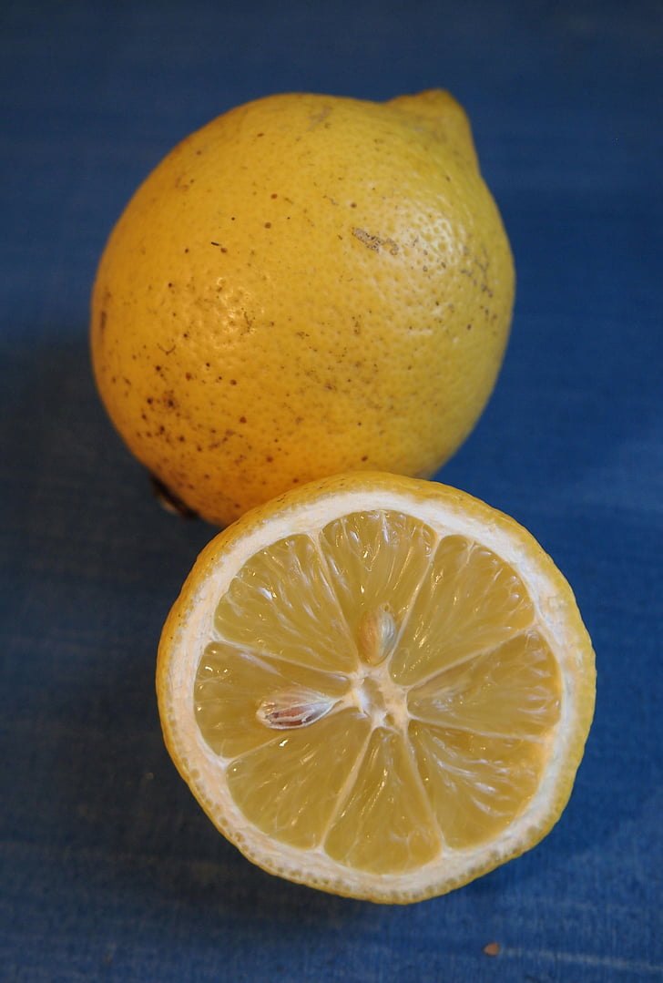 citronu, puse no citronu, skābs, dzeltena, augļi, c vitamīns, Citrus