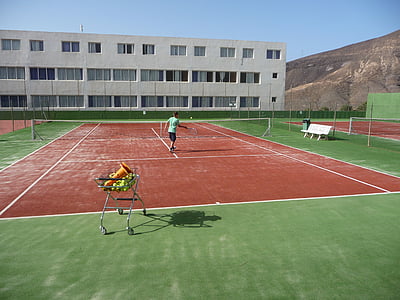 tenis, trening, teniski teren, tenisač, igrati, sportski, vježba