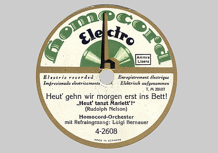Shellac диск, шеллак, 78 rpm, етикет, хомо кабел, оттенък, плаката етикет