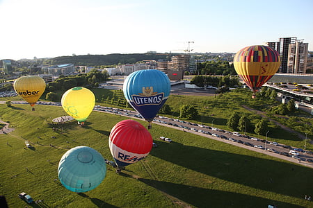 Tourismus, Luft, Ballon, bunte, Himmel, Luftbild, fliegen