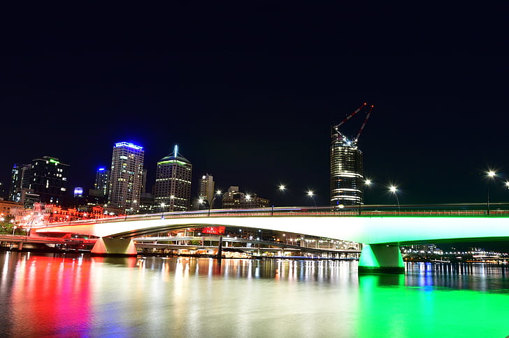 Brisbane, Bridge, Aust, Australien, Queensland, Brisbane-floden, City