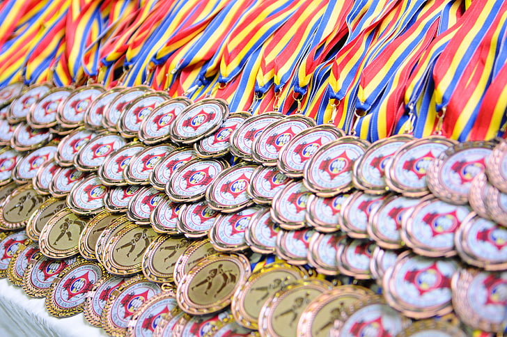 medailles, Karate, sport, Martial, goud, Fighter, zilver