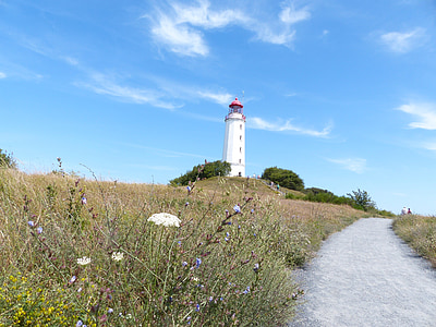 hiddensee, lighthouse, summer, baltic sea