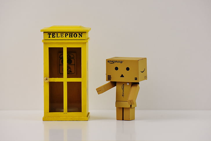 cabina de telefon, danbo, telefon, Figura, distractiv, Valentine's day, drăguţ