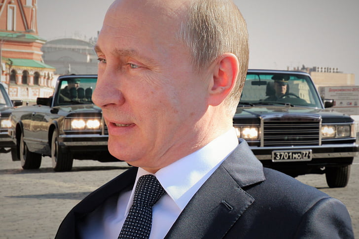 Vladimir Poetin, president van Rusland, Rode plein, Parade, Moskou