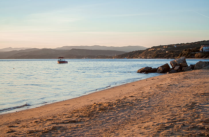 praia, pedras, mar, pôr do sol, meditação, descanso, Costa