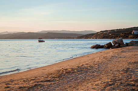 praia, pedras, mar, pôr do sol, meditação, descanso, Costa