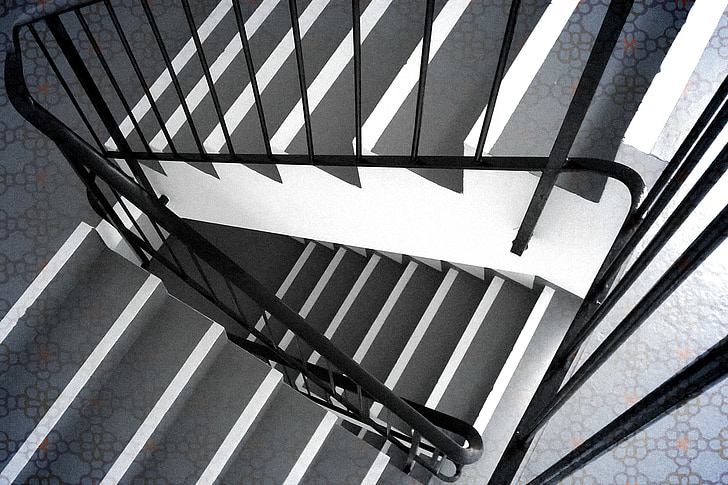 staircase, stairs, architecture, railing, rise, gradually, emergence