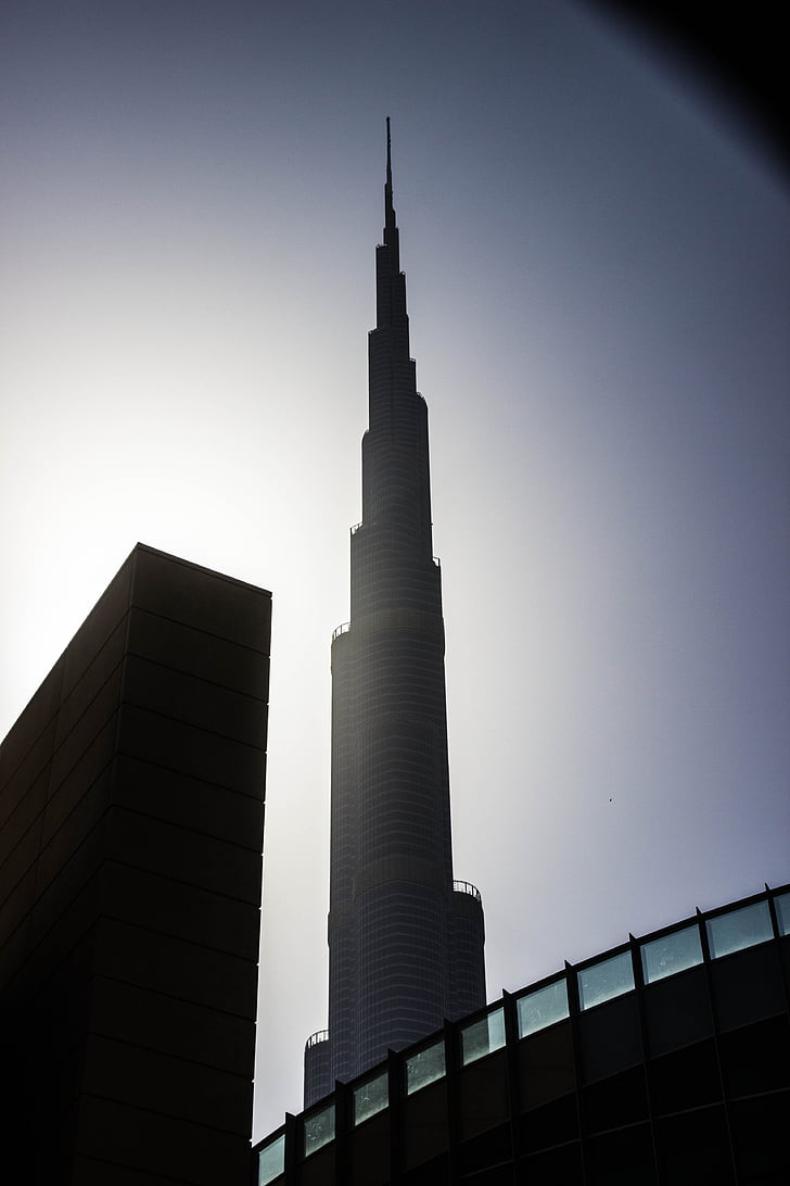 Burj khalifa, edifício mais alto do mundo, Dubai, arranha-céu, u um e, cidade, recorde mundial